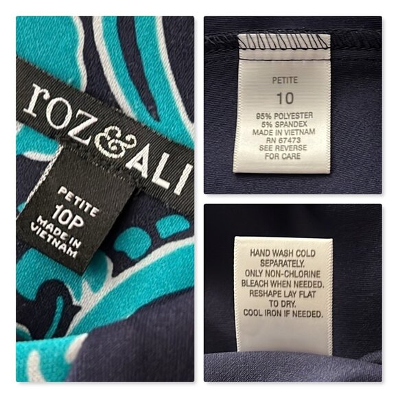 Roz & Ali Petite Scuba Knit Dress with Pockets Sz 10P - Picture 5 of 6